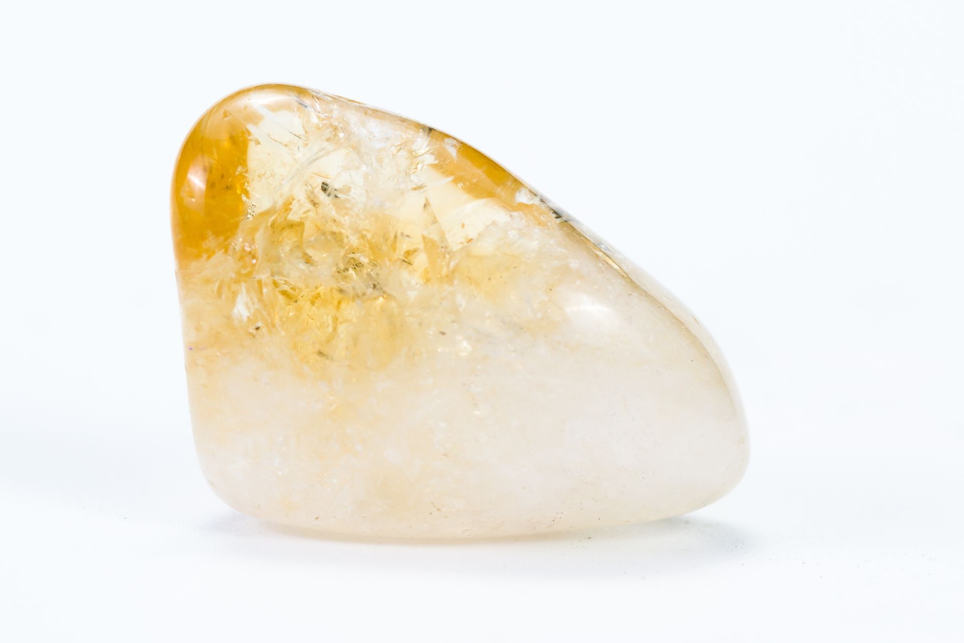 polished piece of citrine associated with the third chakra in metaphysical circles